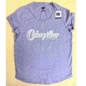 CATERPILLAR Official Women's Heather Grey Lily Short Sleeve Tee Size Small NWT